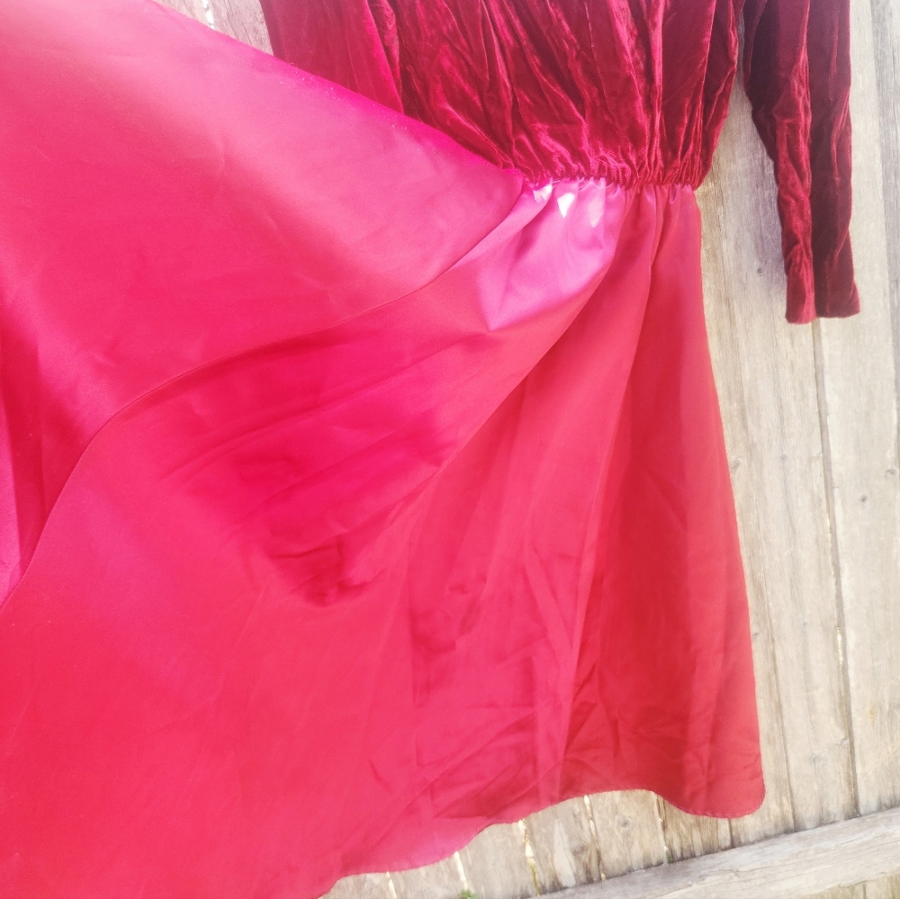 Vintage Baroness De Wayne Crushed Red Velvet American Beauty Dress